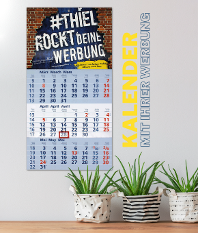 3-Monatskalender mit bedruckbarer Kopfklappe